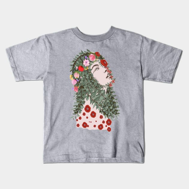 Spring Time Goddess Kids T-Shirt by BlaseCo